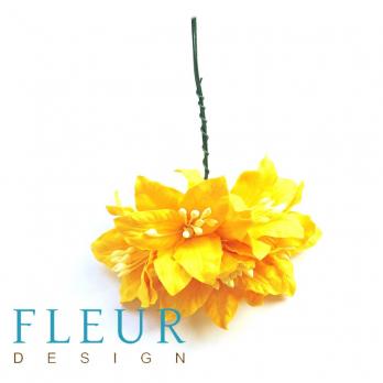 Цветы Лилии желтые, размер цветка 3,75 см, 5 шт / упаковка FD3031401