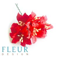 Цветы Лилии красные, размер цветка 3,75 см, 5 шт / упаковка FD3031012