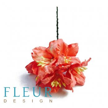 Цветы Лилии нежно-коралловые, размер цветка 3,75 см, 5 шт / упаковка FD3031099
