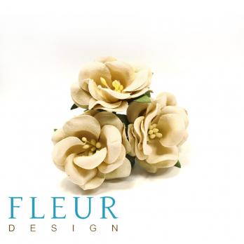 Цветы Дикие Розы кремовые, размер цветка 4,5 см, 3 шт/упаковка FD3123147