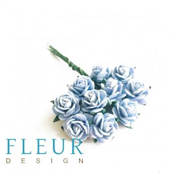 Мини-розочки Нежно-Голубые, размер цветка 1 см, 10 шт/упаковка FD3072170