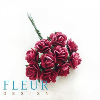 Мини-розочки Бордовые, размер цветка 1 см, 10 шт/упаковка FD3072104  