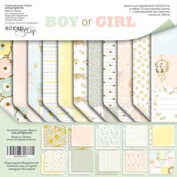 SM5500011 Н-р двуст. бумаги 30х30см от Scrapmir Boy or Girl 11шт