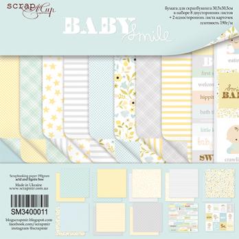 SM3400011 Н-р двуст. бумаги 30х30см от Scrapmir Smile Baby 10шт