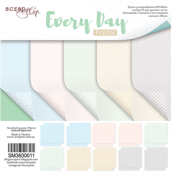 SM3600011 Н-р двуст. бумаги 30х30см от Scrapmir Every Day (Pastel) 10шт