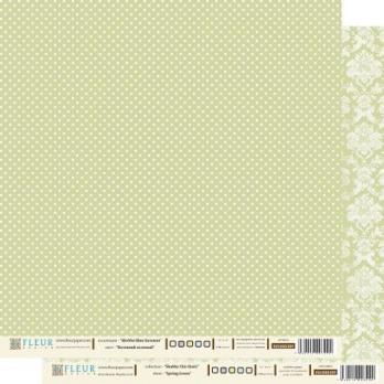 FD1000309 Лист бумаги 30*30 см Весенний зеленый Шебби Шик Базовая