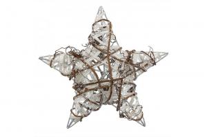 Декоративная Звезда новогодняя, ротанг с глиттером 15 см SCB370222