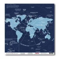 SCB220601802 Лист бумаги 30*30 см Карта мира Вокруг света