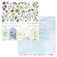 PSR 180904-7 Лист бумаги 30*30 см Цветочный атлас. Полевые цветы