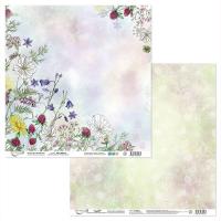 PSR 180904-5 Лист бумаги 30*30 см Цветочный атлас. Полевые цветы