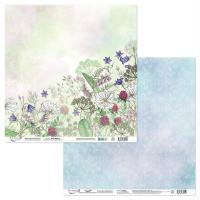 PSR 180904-3 Лист бумаги 30*30 см Цветочный атлас. Полевые цветы
