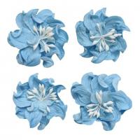 Цветы кудрявой фиалки, н-р 2шт-диам5см, 2шт-диам4,2см, небесно-голубые SCB291001