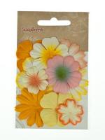 Набор цветочков из шелковистой бумаги 10шт, светло-желтый и кремовый SCB300305