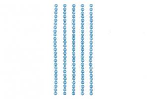 SCB25020526    Полужемчужинки клеевые 4мм синие, 125шт