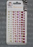 ZC035  Клеевые полужемчужинки, оттенки фиолетового и белый, в упаковке 120шт