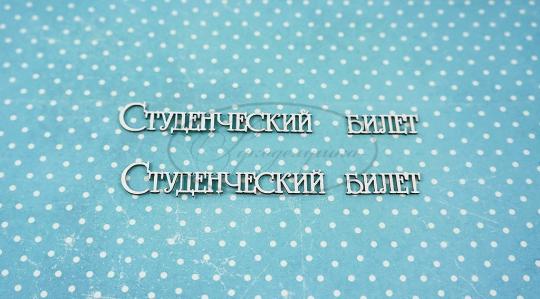 ДСШ-7-НДП-1 Студенческий билет 1  в наборе 2 надписи, размеры "студенческий" 6*1 см, "билет" 2,5*0,8 см