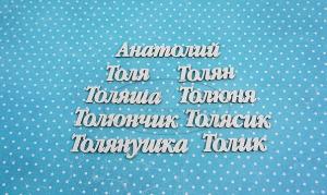 ИМ-А-НДП-9А Набор "Анатолий" (а)  в наборе 9 вариантов имени длина от 2,5 до 6 см