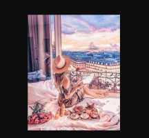 Картина по номерам ОТДЫХ В ПАРИЖЕ  40*50 см (холст на подрамнике, 24 цвета) Paintboy