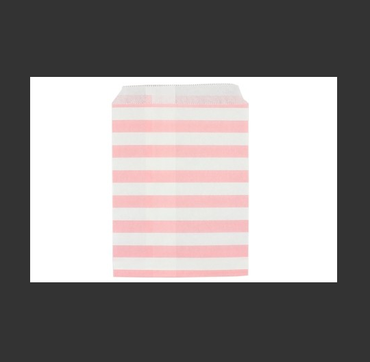 Бумажные пакеты для выпечки Полоска розовый, 10 шт  DA040220