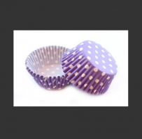 DA080209 Набор бумажных форм для кексов Горошек фиолетовый, диаметр дна 5 см, 50 шт