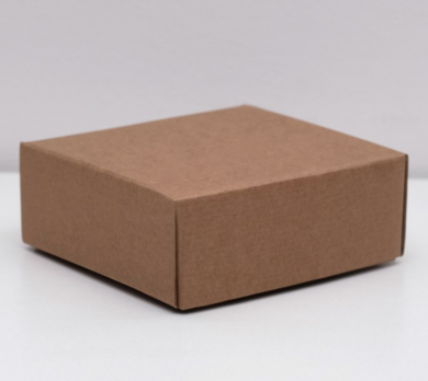 Коробка сборная крышка-дно бурая 14,5 х 14,5 х 6 см