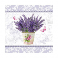 Салфетка бумажная для декупажа 33*33 см (3 слоя) Flowering Lavender   SDLX077500