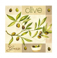 Салфетка бумажная для декупажа 33*33 см (3 слоя)  Olive Garden   SDLX004600